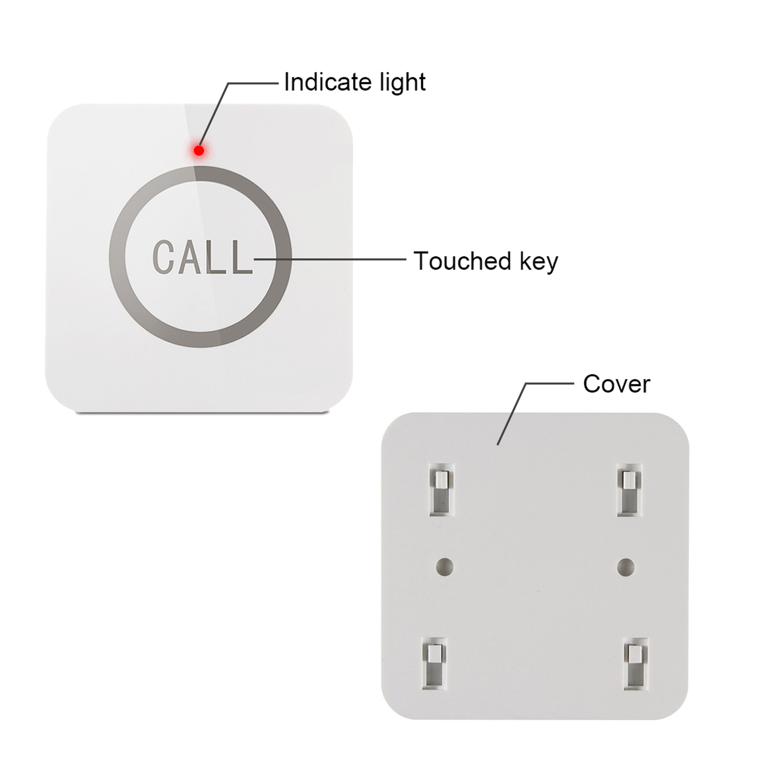 ALIBELL Waterproof Pager for Wireless Paging System Waiter Paging System for Restaurants—ideal for kitchens, fast-food restaurants, burger joints, and hotels for calling waiters; 2-pack of call buttons